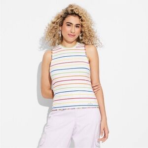 Pride High Neck Ribbed Tank NWT- The Phluid Project